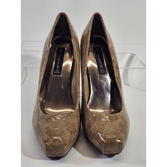 HHP Women's Size 9 Steven Stv Madden Lizard Embossed Square Toe High Heels Shoes - Picture 4 of 9